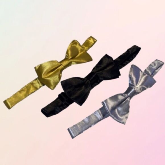 Youth Adjustable 4” Bow Tie Bundle, Metallic - Picture 10 of 11